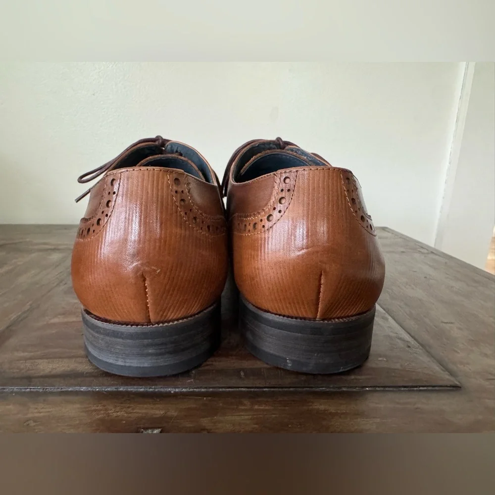 Asher Green wingtip oxfords brown leather‎ suede dress shoes size 13